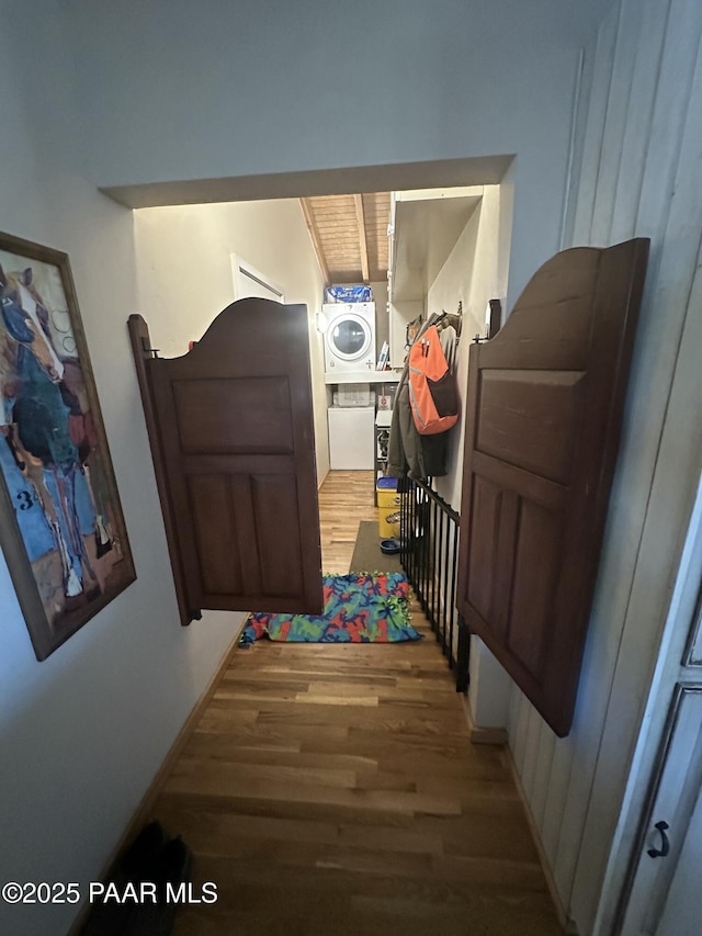 13502 S Burton Rd, Mayer, AZ 86333 - hallway featuring wood finished floors