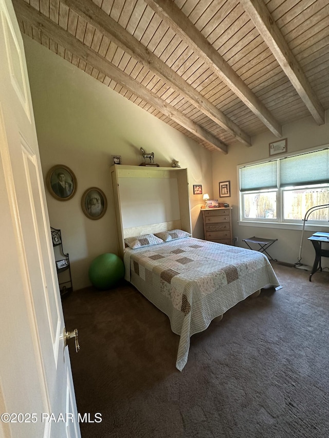 13502 S Burton Rd, Mayer, AZ 86333 - bedroom with carpet flooring and wood ceiling