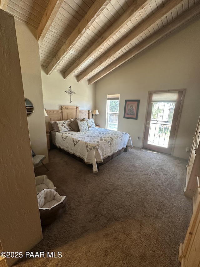 13502 S Burton Rd, Mayer, AZ 86333 - bedroom featuring wood ceiling and carpet flooring