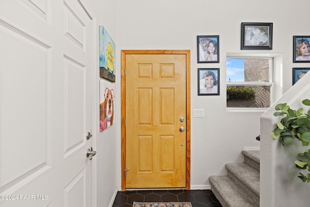 view of tiled entrance foyer