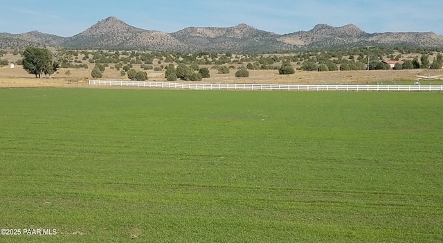 view of mountain feature featuring a rural view