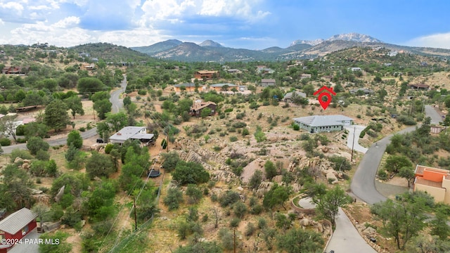 drone / aerial view with a mountain view