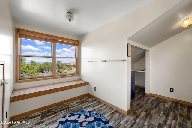 bathroom with hardwood / wood-style floors