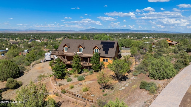 drone / aerial view with a mountain view