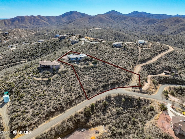 aerial view with a mountain view