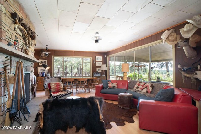 581 Cooper Ranch Rd, Williams, AZ 86046 - living area with wood walls and wood finished floors