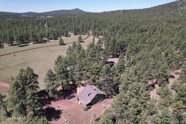 581 Cooper Ranch Rd, Williams, AZ 86046 - drone / aerial view with a forest view and a mountain view