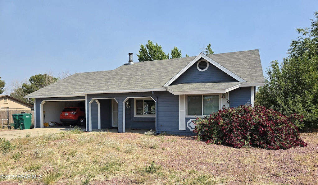 7285 E Wren Dr, Prescott Valley, AZ 86314 - single story home with an attached garage and roof with shingles