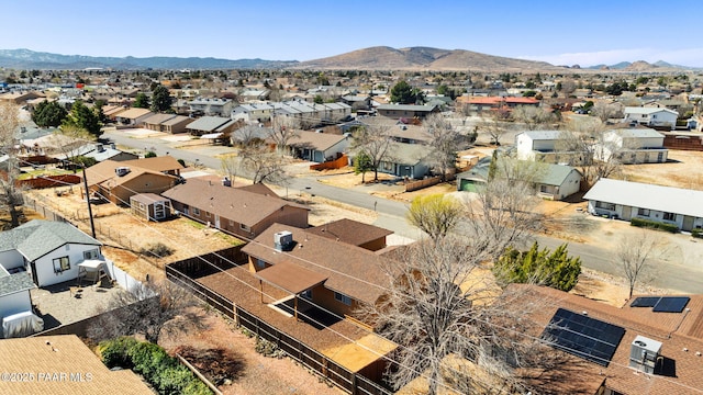 bird's eye view featuring a mountain view and a residential view