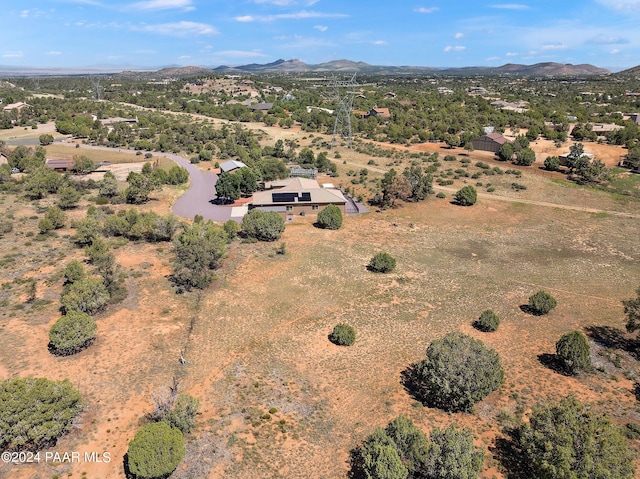 aerial view with a mountain view