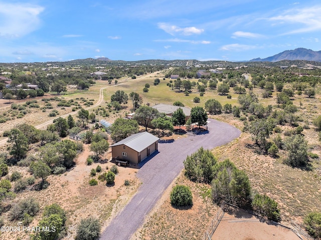 aerial view with a mountain view