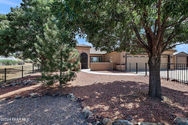 view of front of house with a garage