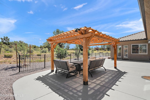 view of patio with a pergola