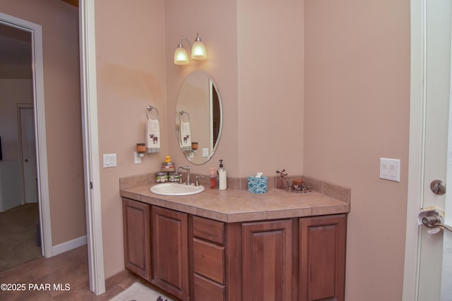 bathroom featuring vanity and tile patterned flooring