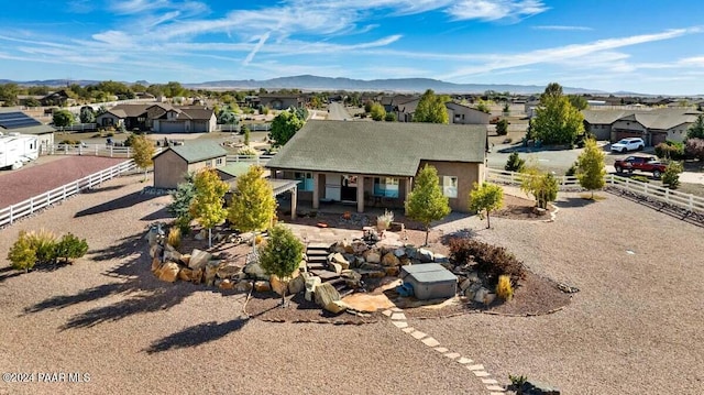 exterior space featuring a mountain view