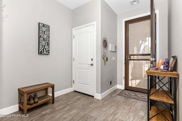 entrance foyer featuring light hardwood / wood-style flooring