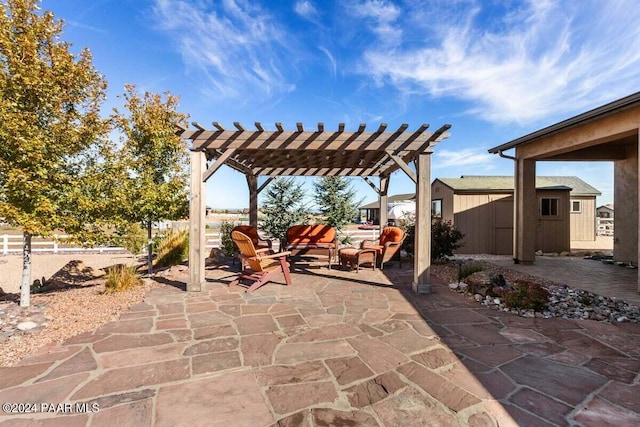 view of patio with a pergola