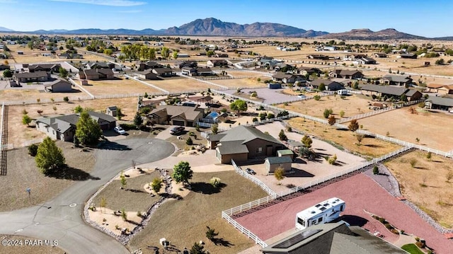 aerial view with a mountain view