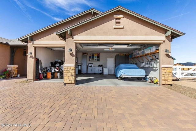 view of front of home with a garage