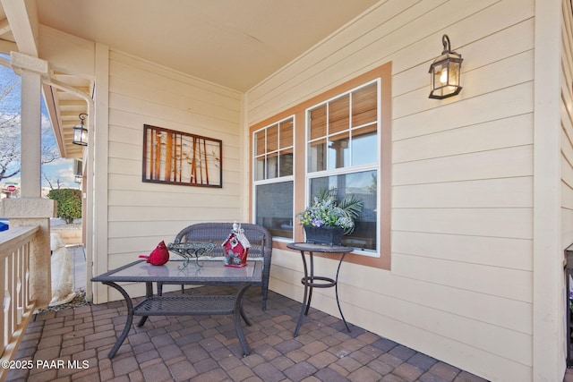 view of patio with a porch