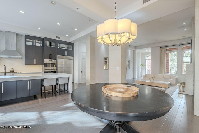 dining room featuring a chandelier