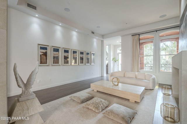 living room featuring hardwood / wood-style floors