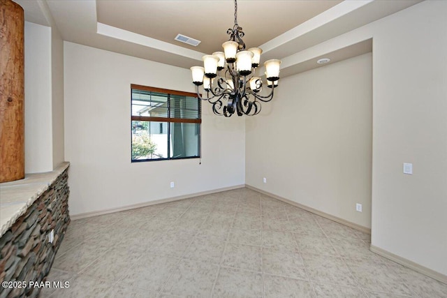 1498 Commonwealth St, Prescott, AZ 86301 - unfurnished room featuring a chandelier and a tray ceiling