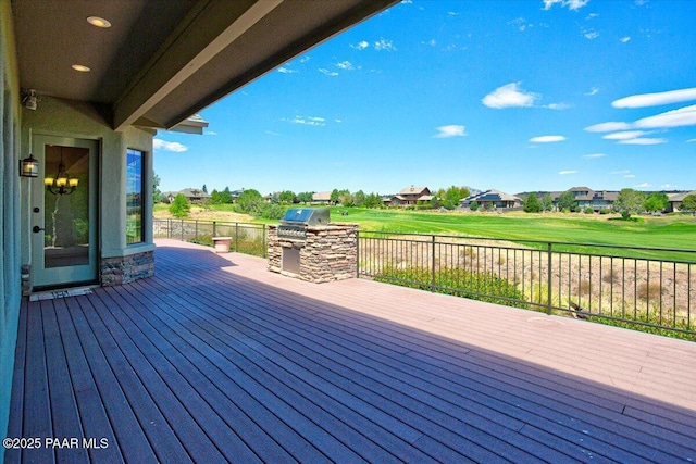 1498 Commonwealth St, Prescott, AZ 86301 - wooden terrace with an outdoor kitchen and a residential view