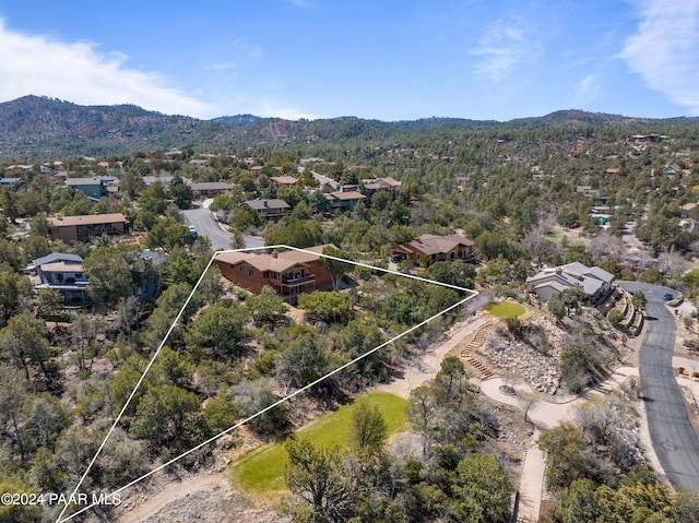 aerial view featuring a mountain view