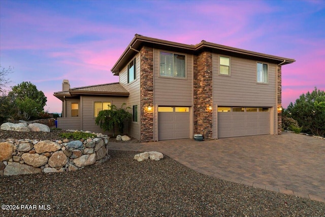 view of front of house featuring a garage