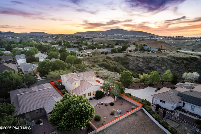 1891 N Tin Strap Trl, Prescott Valley, AZ 86314 - aerial view of property's location with mountains and property boundaries highlighted