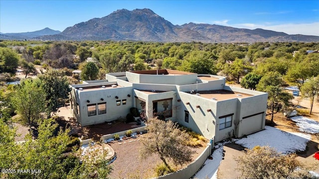 bird's eye view with a mountain view