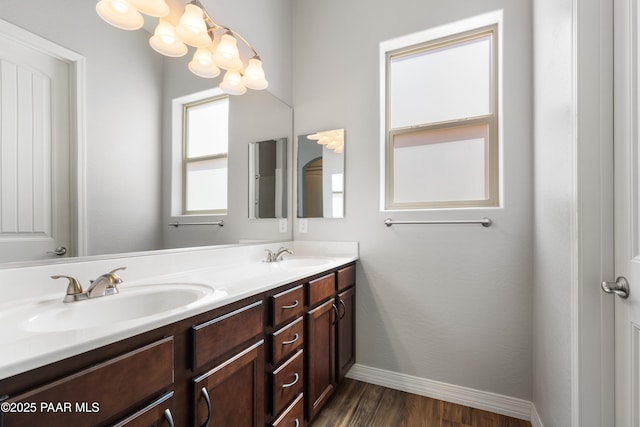 6286 E Livingston Loop, Prescott Valley, AZ 86314 - bathroom with double vanity and wood finished floors