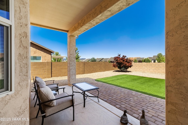 6286 E Livingston Loop, Prescott Valley, AZ 86314 - fenced backyard with a patio