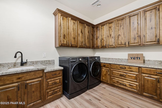 1032 Vantage Point Cir, Prescott, AZ 86301 - washroom with washer and dryer, cabinet space, and light wood finished floors