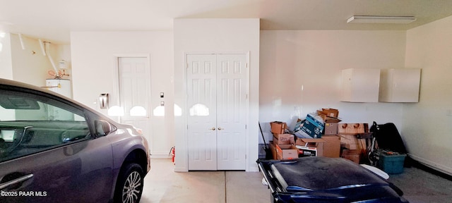 garage with water heater