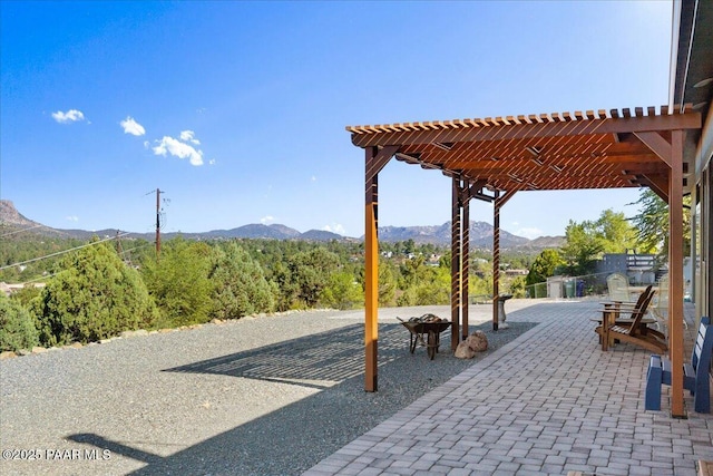 749 S Montezuma St, Prescott, AZ 86303 - view of patio with a pergola and a mountain view