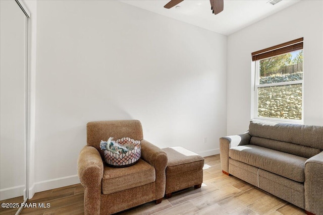 749 S Montezuma St, Prescott, AZ 86303 - living area featuring ceiling fan and light wood-style flooring
