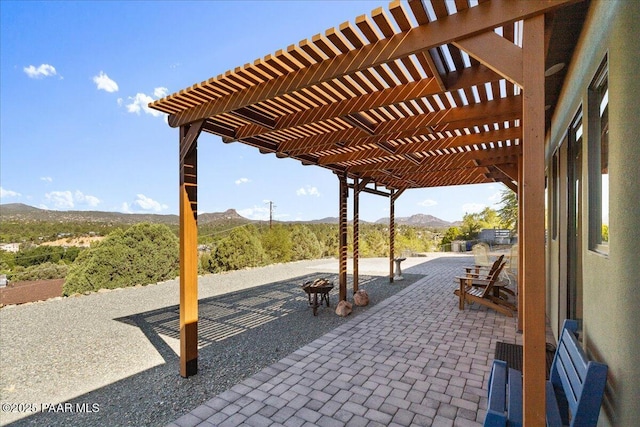749 S Montezuma St, Prescott, AZ 86303 - view of patio with a mountain view and a pergola