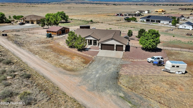 drone / aerial view featuring a rural view