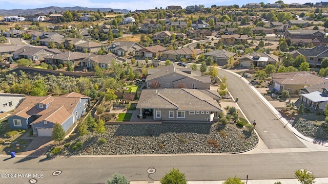 drone / aerial view with a mountain view