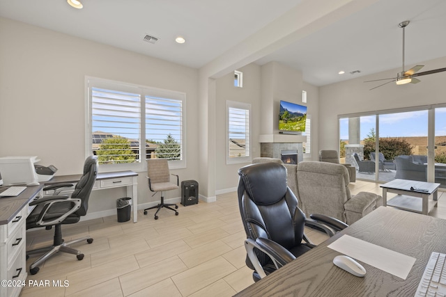 office with ceiling fan