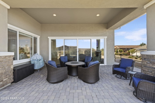 view of patio / terrace with area for grilling