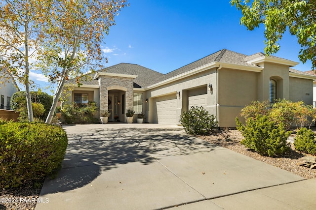 view of front of house with a garage