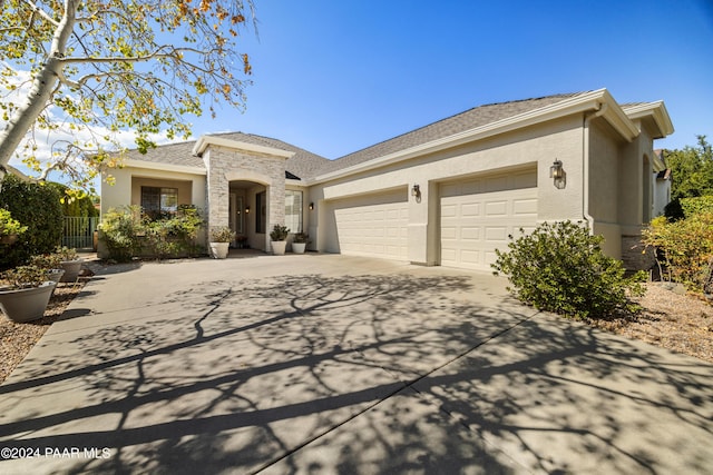 view of front facade with a garage