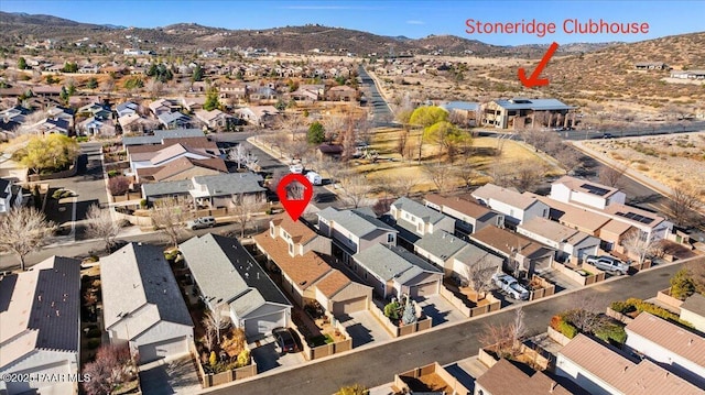7218 E Night Watch Way, Prescott Valley, AZ 86314 - aerial view featuring a residential view and a mountain view