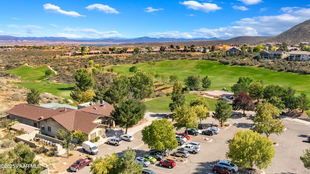 drone / aerial view featuring a mountain view