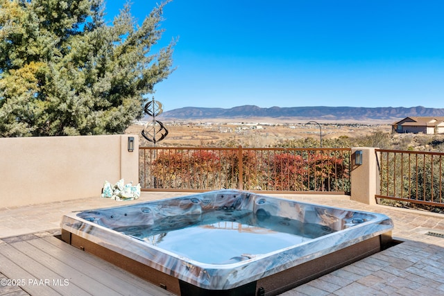 view of pool featuring a mountain view