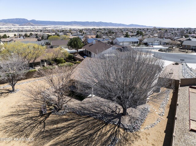 bird's eye view with a mountain view and a residential view