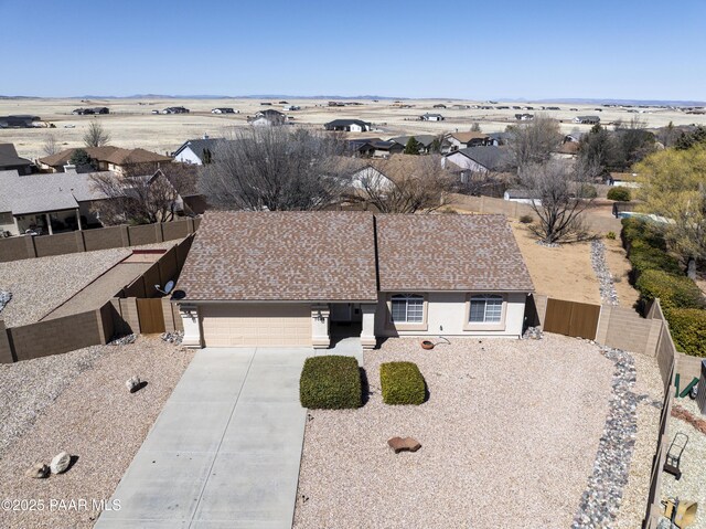 aerial view with a residential view